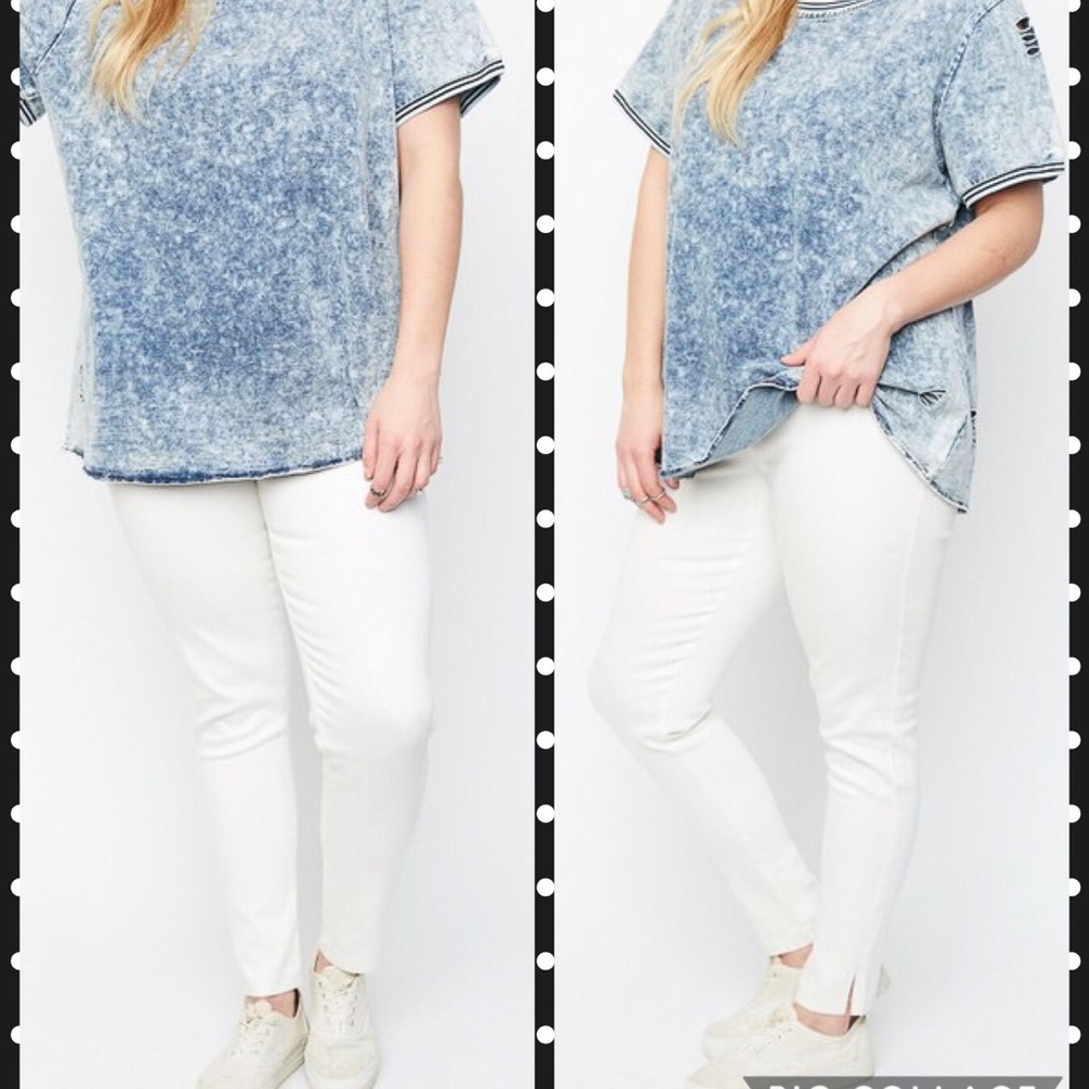 Plus Size White Ankle Jeans